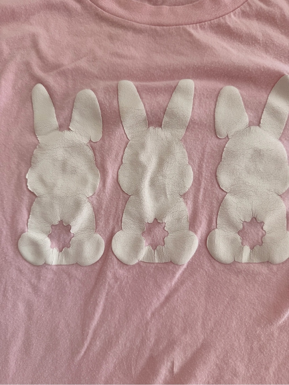 Girls Pink Bunny Graphic Tshirt Easter 6Y